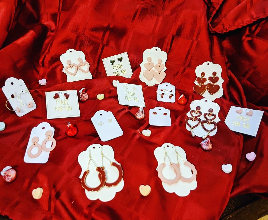 Handmade porcelain earrings by Cate Ranieri Ceramics