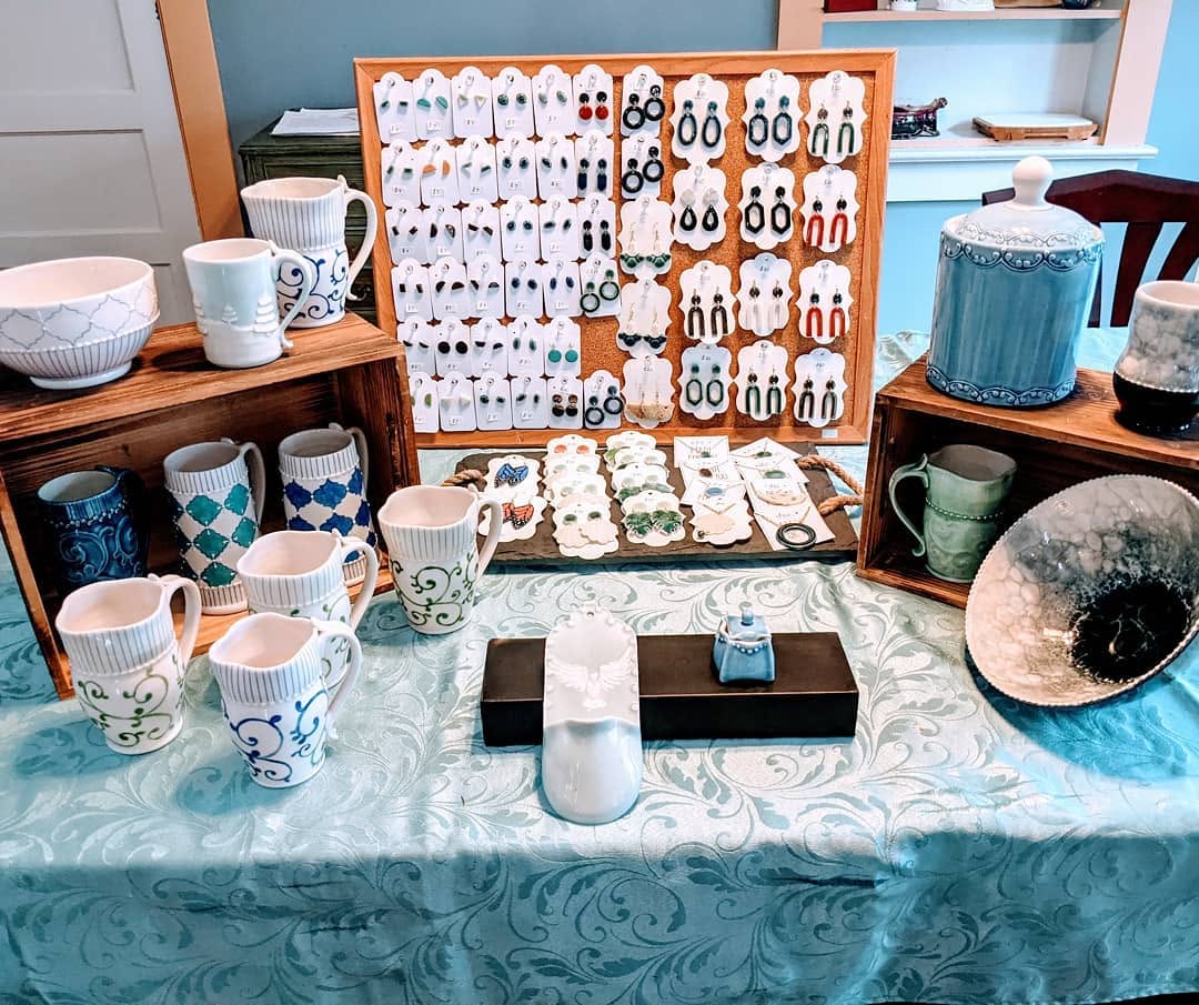 Selection of handmade porcelain from a studio sale